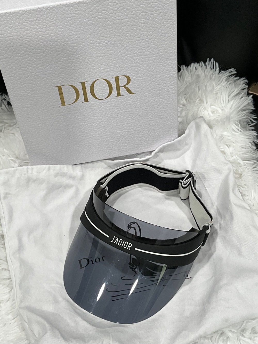 Dior J'Adior Gray Tinted Visor with Black Trim